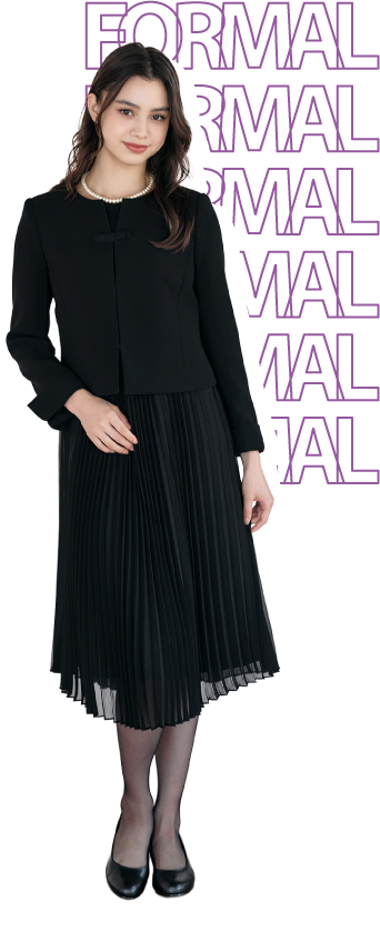 プリーツノーカラーアンサンブル