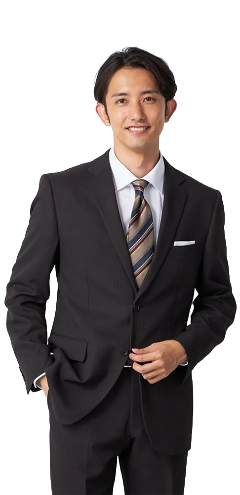 ツーピーススーツ シャドウストライプ ブラック