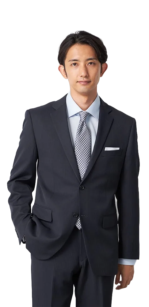 ツーピーススーツ ストライプ ネイビー