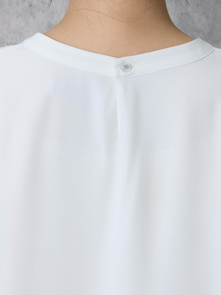 SOFFICE 8分袖2枚仕立て タックブラウス 3