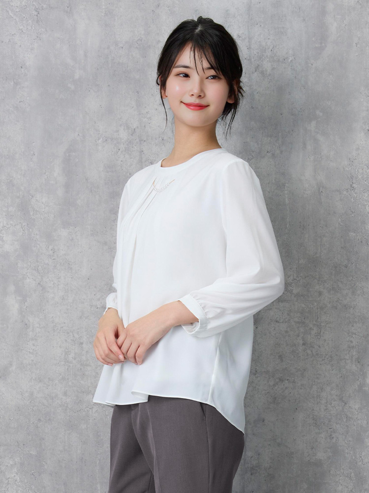 SOFFICE 2枚仕立てフロントパ－ル取り外し 2WAYブラウス 2