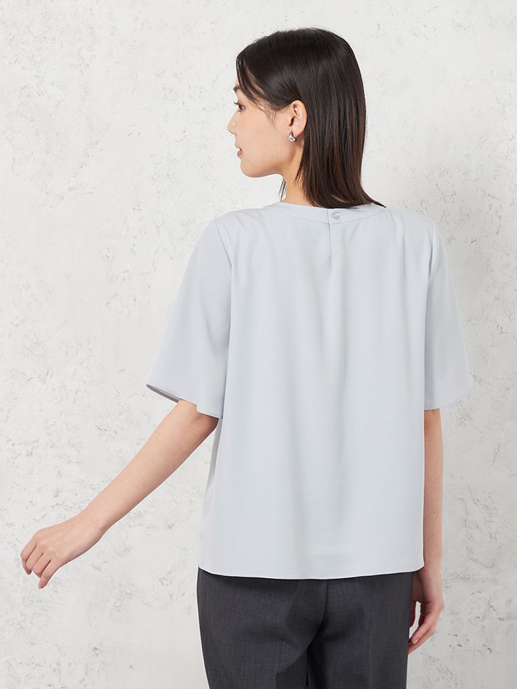 SOFFICE タイ風バー付2WAY 5分袖ブラウス 3