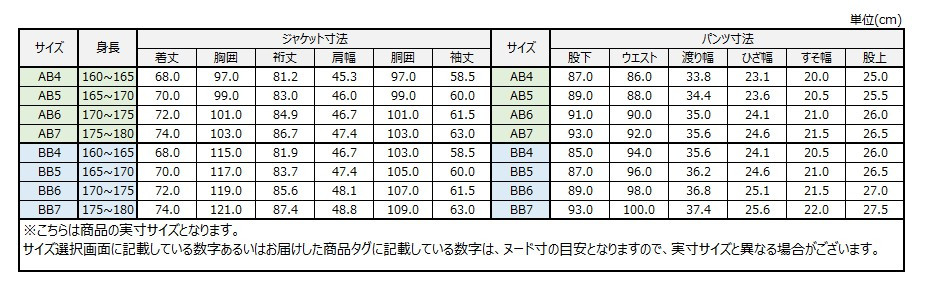 サイズチャート