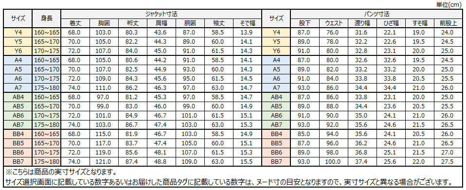 サイズチャート