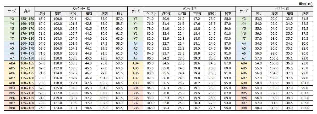 サイズチャート