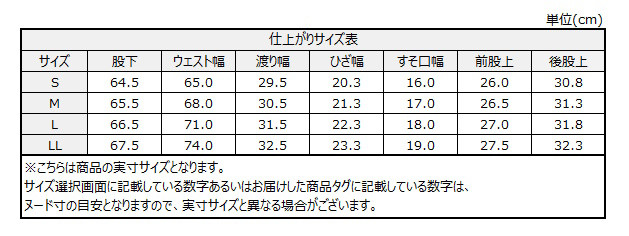 サイズチャート