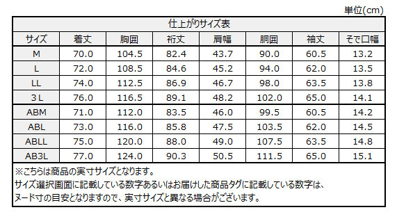 サイズチャート