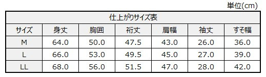サイズチャート