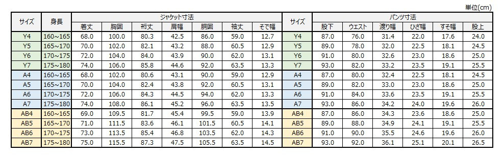 サイズチャート