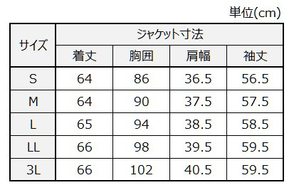 サイズチャート