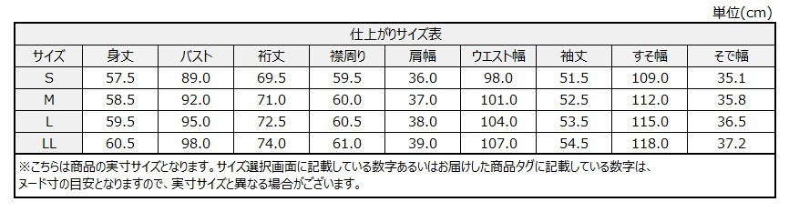 サイズチャート