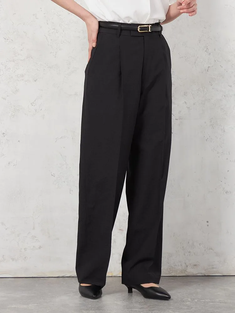 【ウォッシャブル】ワイドパンツクレープ2WAYワッシャー素材SOFFICE【レディース】