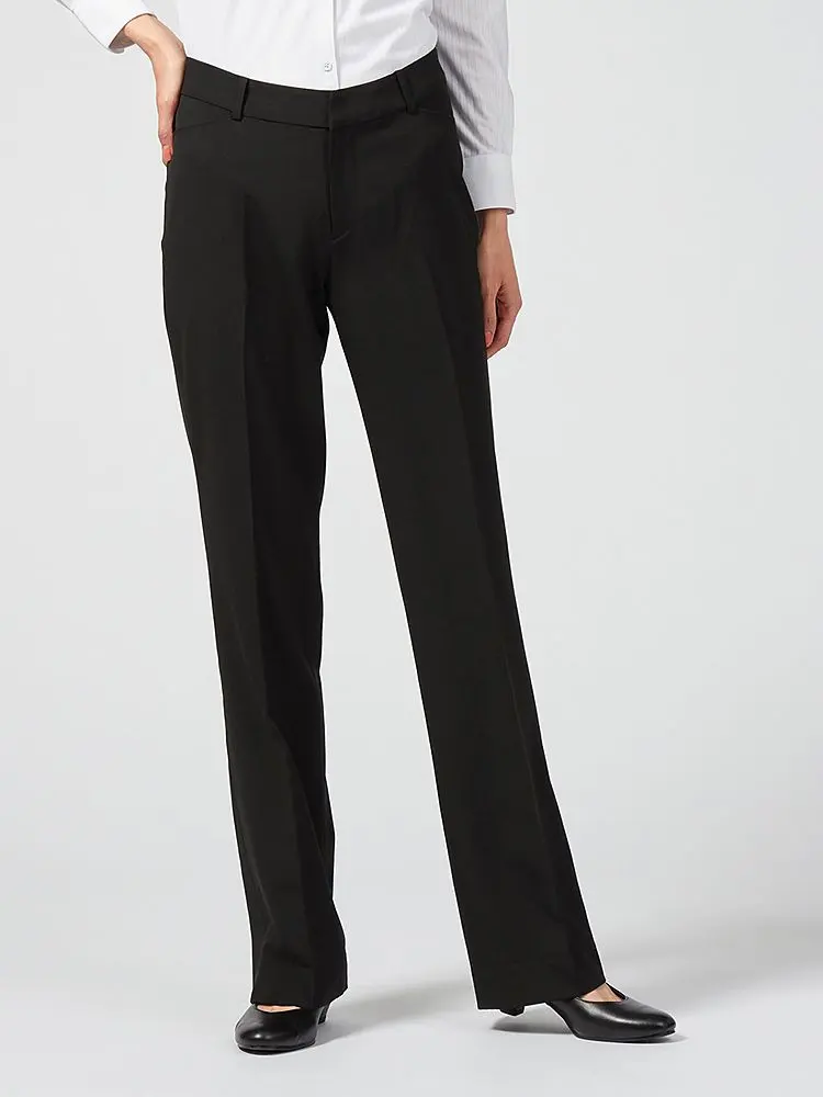 【ウォッシャブル】ストレートパンツS＆MKnightsbridgeブラック無地通年【レディース】