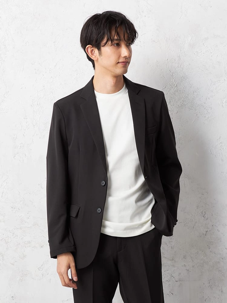 【AIRSUIT】セットアップジャケット2つボタン防シワ（イージーケア）ストレッチ通年吸汗速乾UVカット