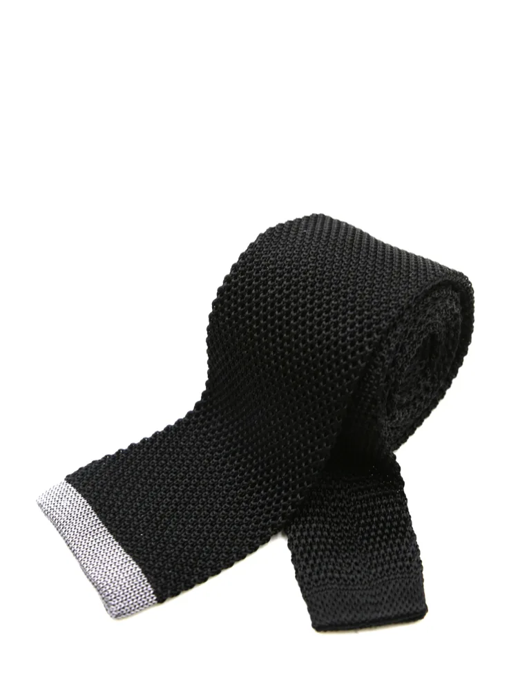 【シルク100%】ニットタイネクタイナローシルク無地リッケンバッカー