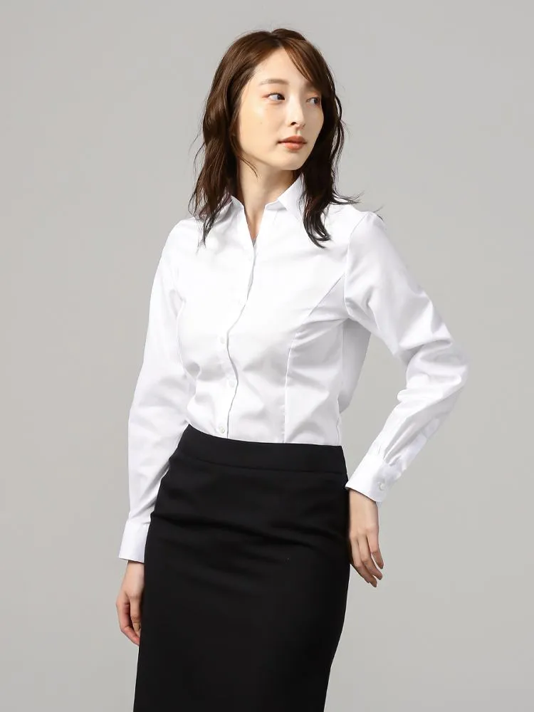 【形態安定】長袖ブラウススキッパーブラウス通年【レディース】