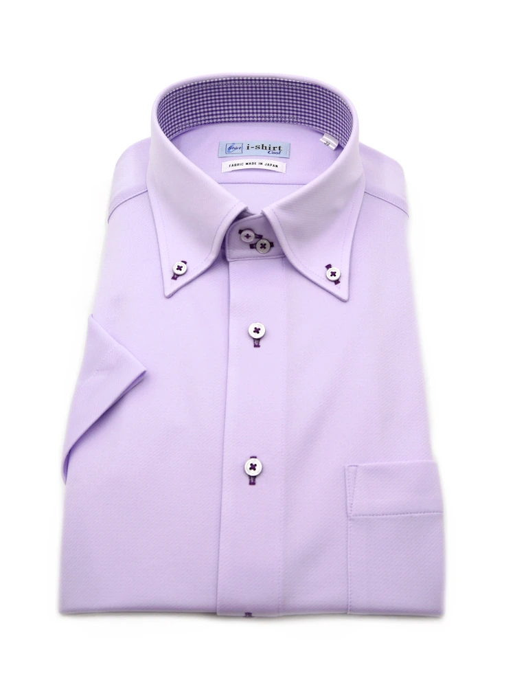 【完全ノーアイロン】半袖アイシャツドゥエボットーニ【DRYAIR生地使用】通気性ツイルワイシャツi-shirt春夏