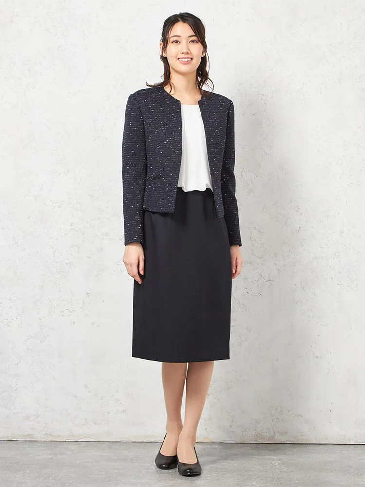 【セレモニースーツ2点セット】ジャケット/ワンピースフォーマル着回し織柄無地SOFFICE通年礼服【レディース】