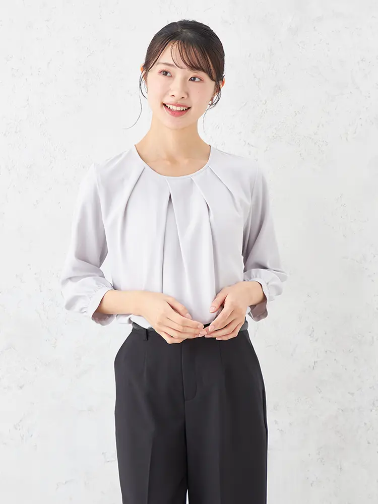 【SOFFICE】ランダムタックブラウスニットカットソー通年【レディース】