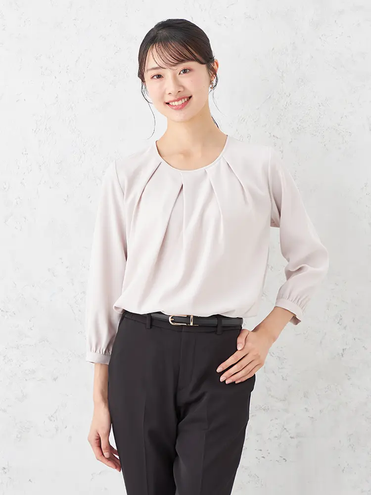 【SOFFICE】ランダムタックブラウスニットカットソー通年【レディース】