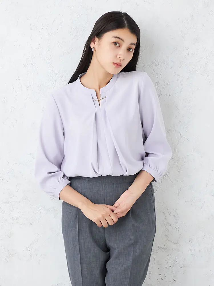 【SOFFICE】2WAYアクセ付きスキッパーブラウスカットソーソフィーチェ通年【レディース】