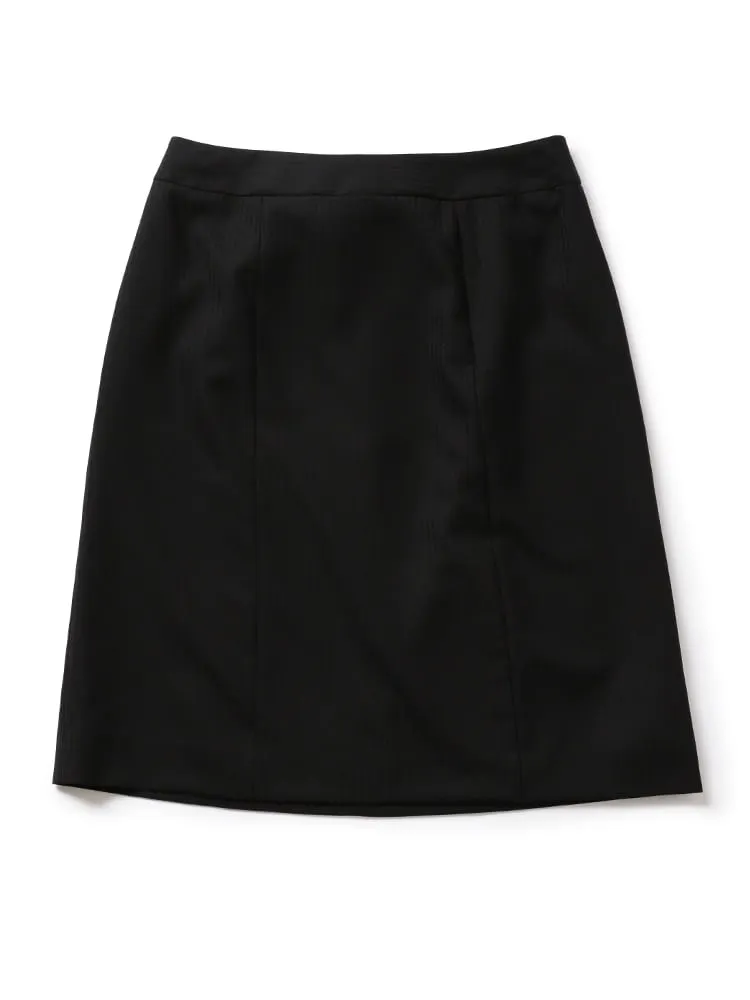 ウィメンズレディスAラインスカートウォッシャブル洗える2WAYストレッチブラックシャドーストライプ【レディース】