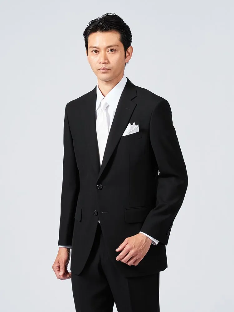 [礼服]【ウエストアジャスター仕様】フォーマル2つボタンサマーフォーマル黒無地ユミカツラ春夏礼服【定番】