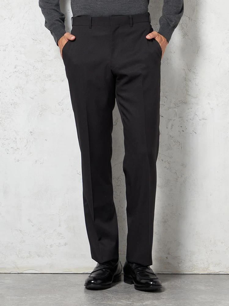 【ウォッシャブル】パンツスラックスノータックストレッチストライプリッケンバッカー秋冬