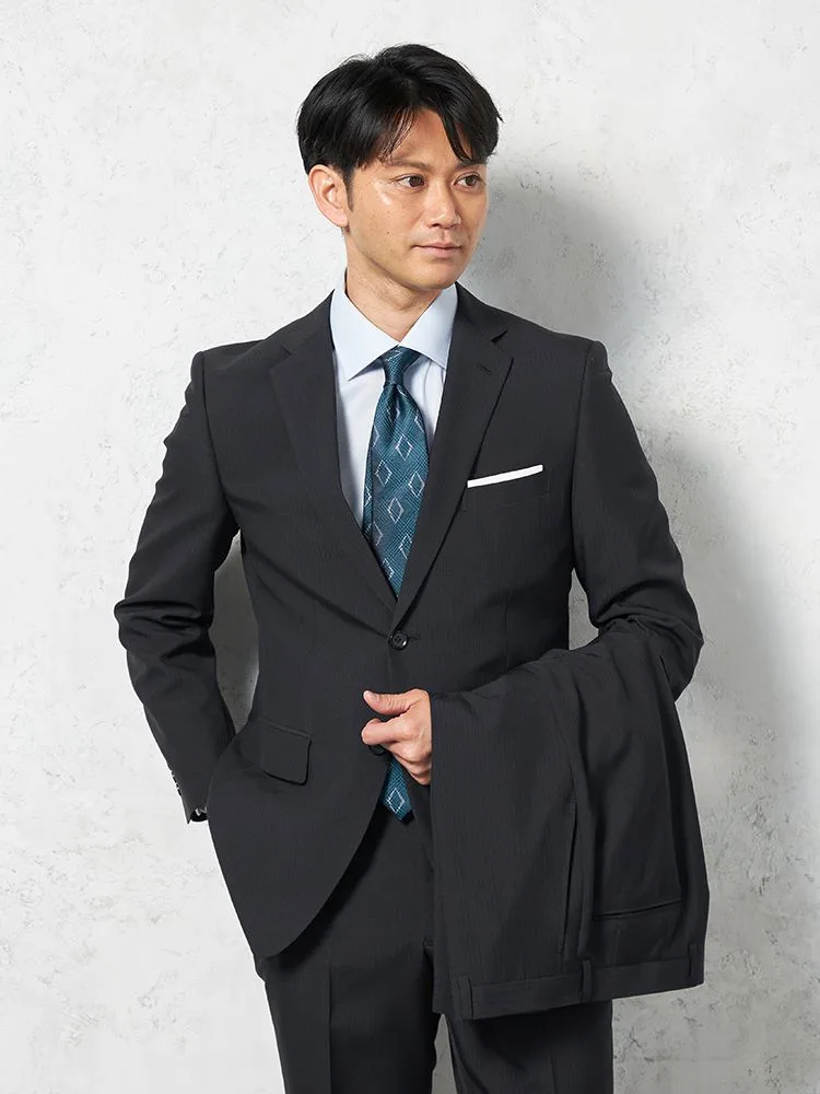 【上下ウォッシャブル】スーツ2つボタンツーパンツイージーケアストライプpinkywolman