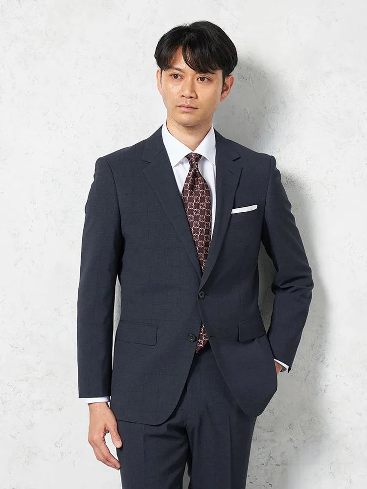 【上下ウォッシャブル】スーツ2つボタンイージーケアウインドペンリッケンバッカー