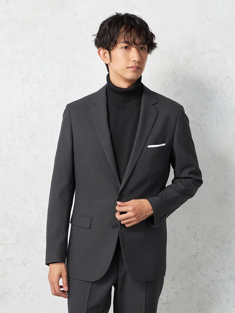 【ＴＯＫＹＯＲＵＮ】アムンゼンセットアップジャケット2つボタン無地ウォッシャブルストレッチ秋冬