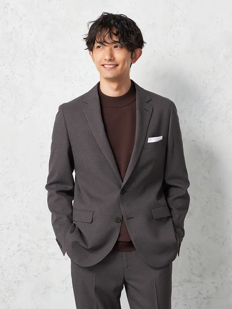 【ＴＯＫＹＯＲＵＮ】アムンゼンセットアップジャケット2つボタン無地ウォッシャブルストレッチ秋冬