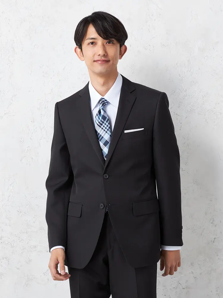 【上下ウォッシャブル】スーツ2つボタンストライプノータック通年【フュージョンクラブ】