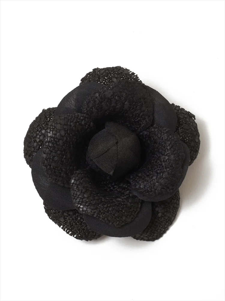 【消臭加工】アクセサリーブラックコサージュ形態安定軽量通年【レディース】