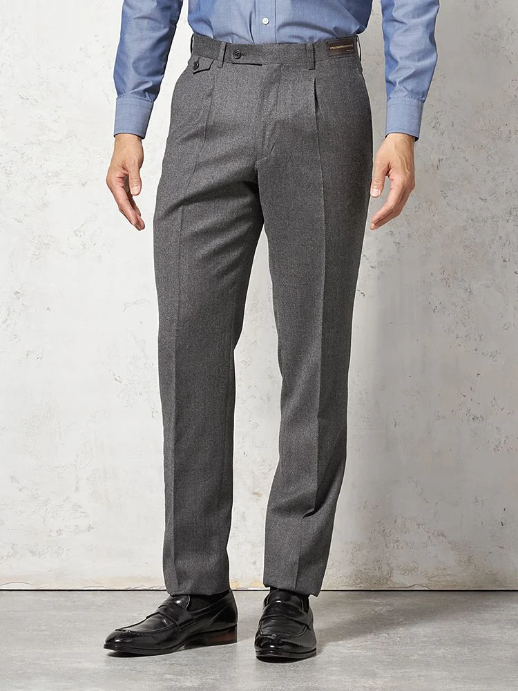 【ウール100％】パンツワンタックカノニコスラックス無地S＆MBLUELABEL秋冬