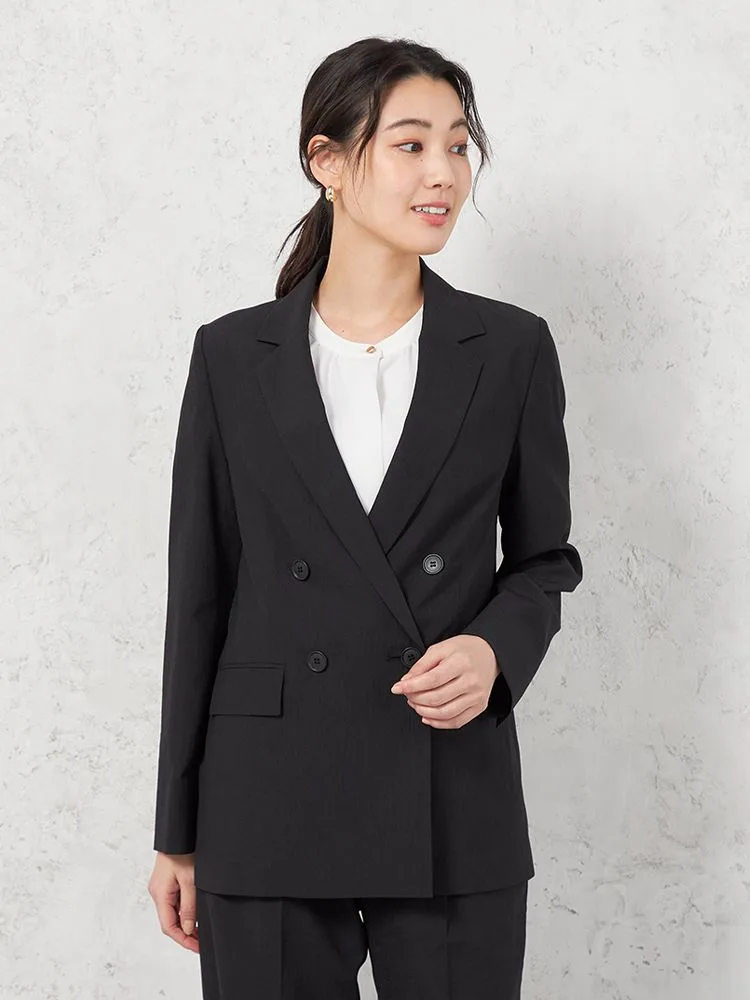 【ウォッシャブル】ダブルジャケットクレープ2WAYワッシャー素材SOFFICE【レディース】