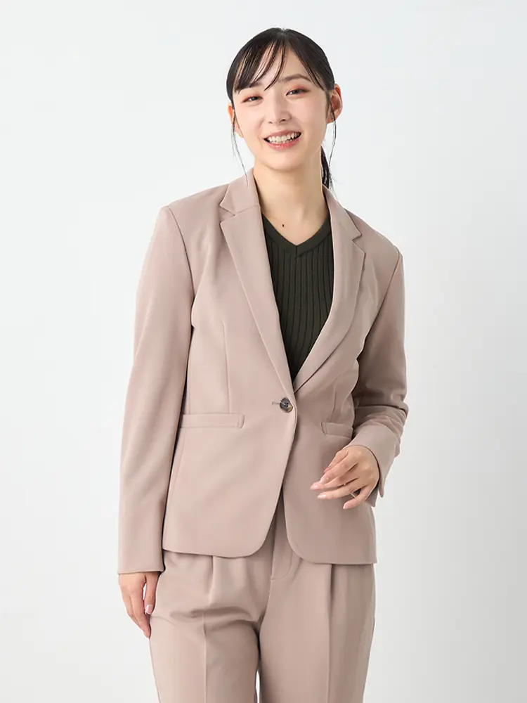【即納】【パンツスーツ上下セット】ハイストレッチテーラード1つボタンジャケットパンツセット【WEB限定】秋冬【レディース】