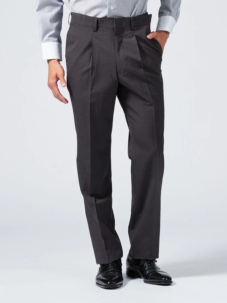 【ウォッシャブル】パンツワンタックウエスト調整アジャスター付き千鳥格子リージェントハウス春夏