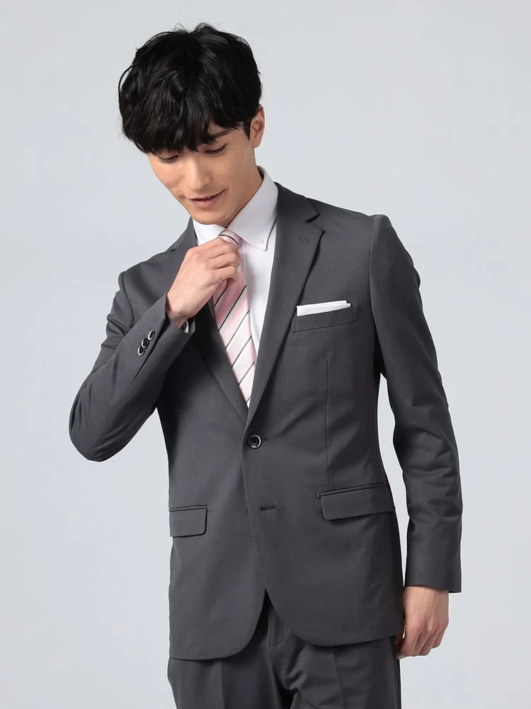 【i－Jacket-アイジャケット-】ジャケット2つボタン【ストレッチ】カルキュロニット素材ドライタッチウォッシャブルnero【スリムデザイン】