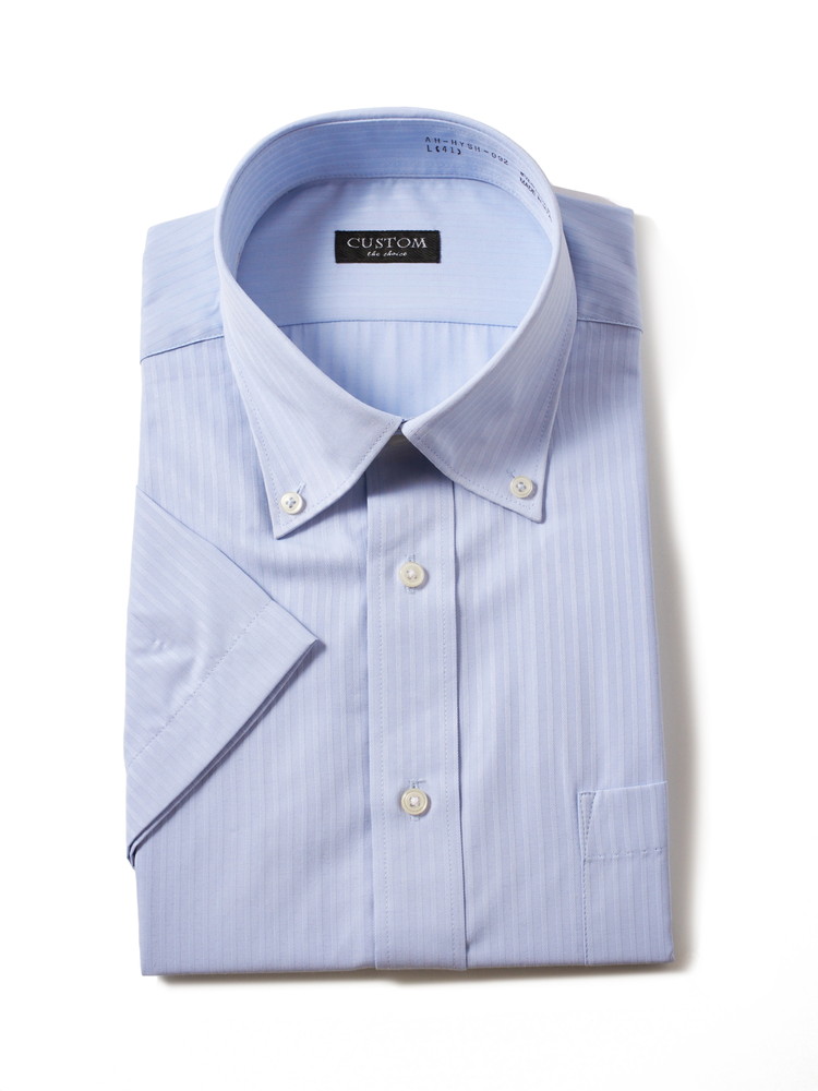 【形態安定】半袖ワイシャツボタンダウンイージーケア春夏