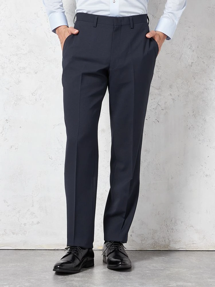 【ウォッシャブル】パンツスラックスノータックウールライク無地フュージョンクラブ春夏