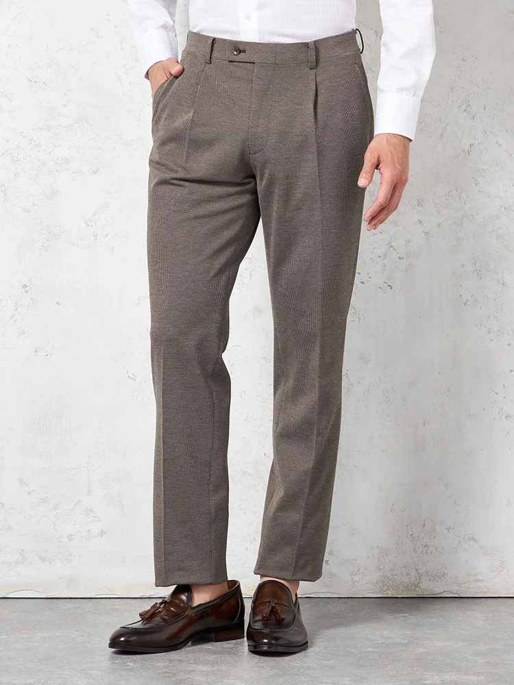 【ウォッシャブル】パンツスラックスワンタック【i-Pants-アイパンツ-】尾州麻混ニット素材ストレッチ春夏