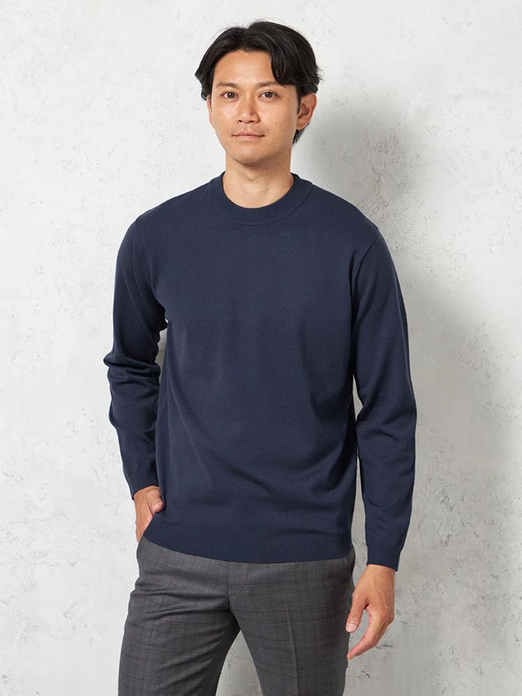 【ウォッシャブル】ソリストヒートニットモックネック吸湿発熱無地リッケンバッカー秋冬