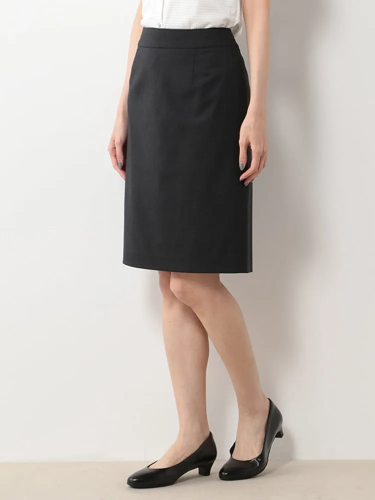 【ウォッシャブル】タイトスカートストレッチS＆MKnightsbridgeグレー無地通年【レディース】