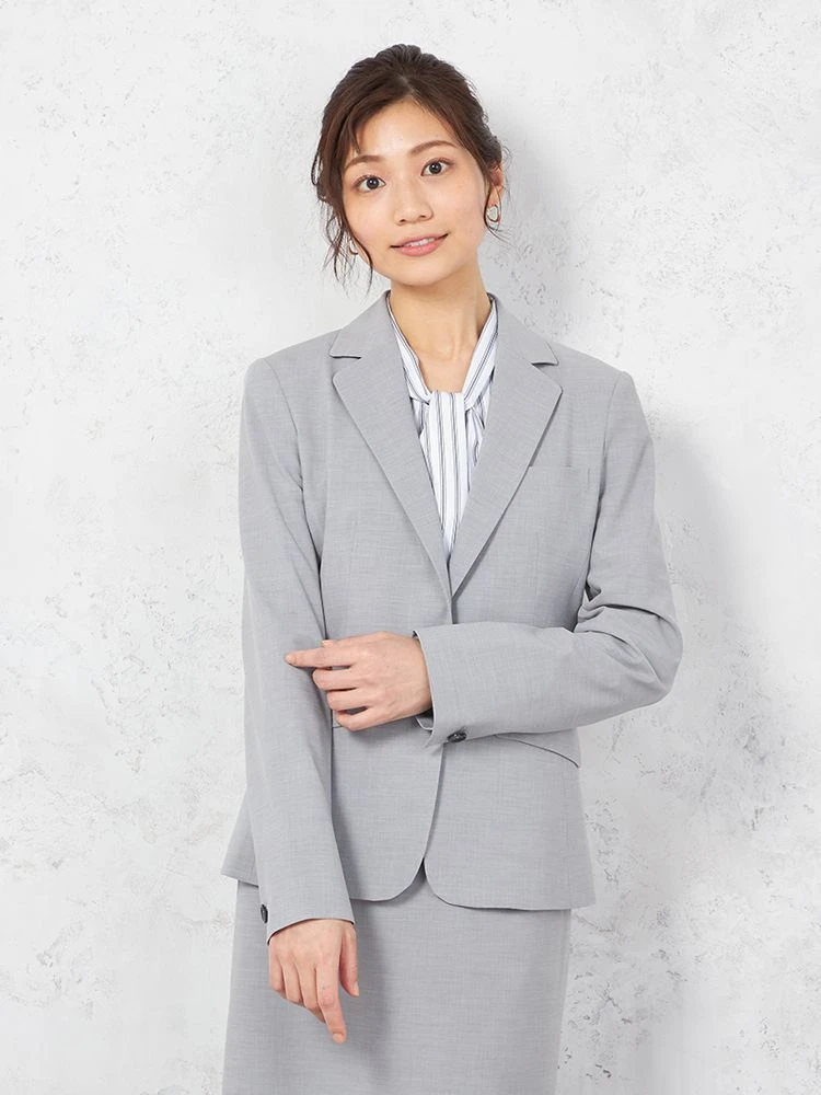 【UVカット＆ウォッシャブル】デレガントジャケット1つボタンストレッチ無地SOFFICE【レディース】