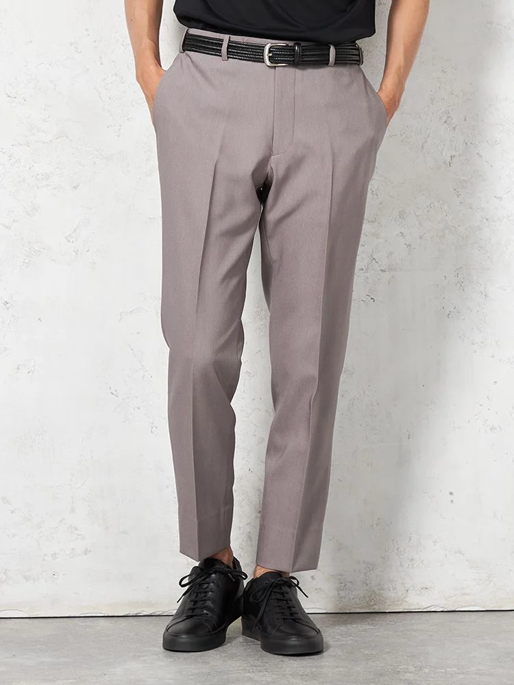 【KATHARINEEHAMNETT-キャサリン・イー・ハムネット-】デニム調パンツノータック【セットアップ商品有】ウォッシャブルストレッチグレー無地