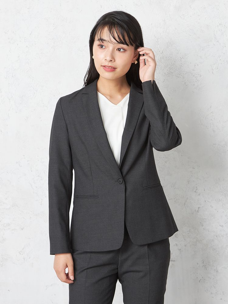 【INDIVI】ウォッシャブルテーラードジャケット1つボタンキャリーマングレンチェック通年【レディース】