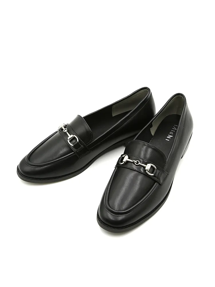 【INDIVI】ローファーメタルビットローファーブラック/チャコールグレー通年【レディース】