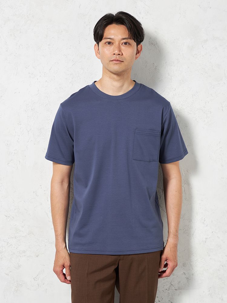 【即納】半袖スロープネックTシャツ【WEB限定】綿100%無地カジュアルインナー【接触冷感】TOKYORUN春夏