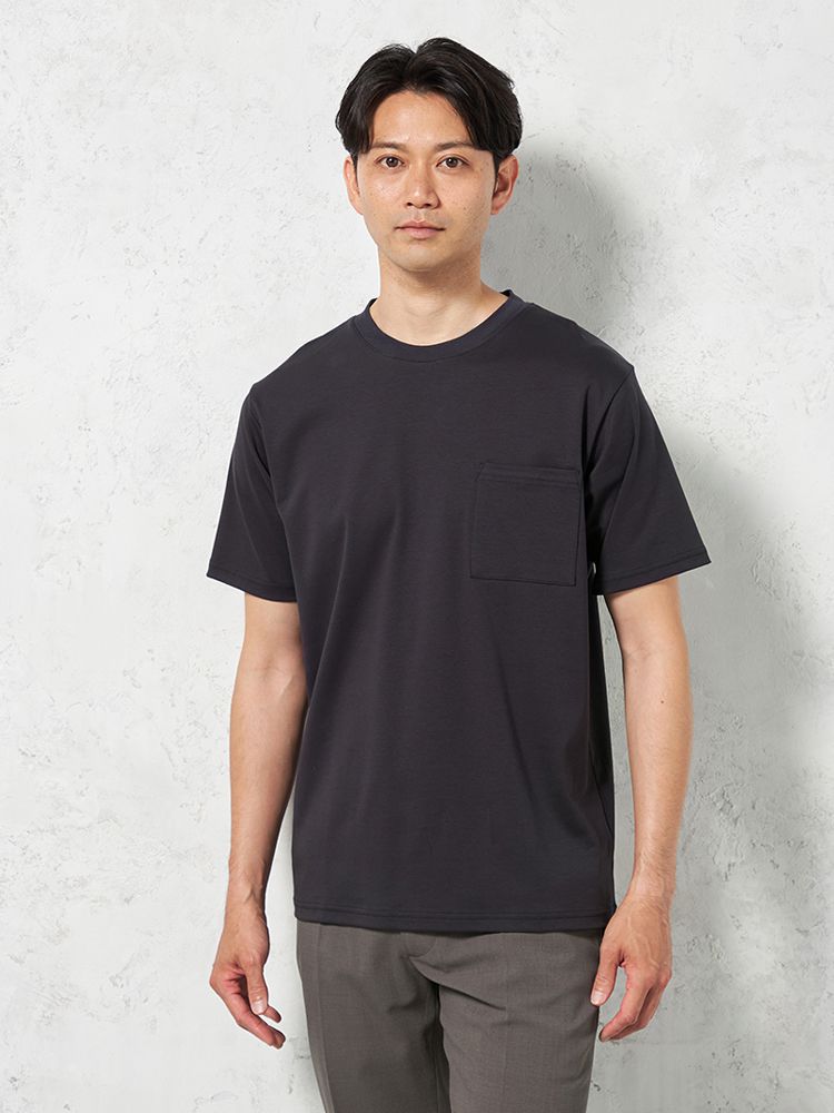 【即納】半袖スロープネックTシャツ【WEB限定】綿100%無地カジュアルインナー【接触冷感】TOKYORUN春夏